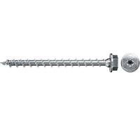 fischer PowerFast FPF II HWTF - Juego de tornillos para madera con cabeza hexagonal con estrella interior TX, rosca completa, galvanizado, pasivado azul (25, 10 x 100)