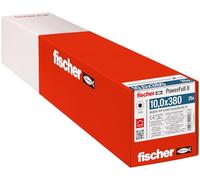 fischer PowerFull II 10,0 x 380 - Tornillo roscado completo (25 unidades) con innovadora geometría de punta, tornillo de acero para estructuras de madera con culata, reduce el riesgo de rotura