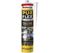 fischer - Purflex transparente sellador de juntas (tubo 300 ml), para pegado y sellado, tapa-juntas, curado rápido, pintable y enlucible, adecuado para muchos materiales de construcción