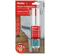 fischer, SCLM, Pegamento bicomponente Repara Multimaterial, universal para casos difíciles pegamento epoxi transparente de fácil aplicación en multimateriales para interiores y exteriores, 25 ml