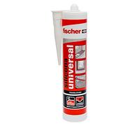 fischer - Silicona Acética Transparente 280ml | Sellador Universal para Vidrio, Aluminio y Cerámica | Antimoho | Resistente al Agua y Productos de Limpieza | Uso Interior y Exterior