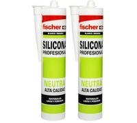 fischer - Silicona Neutra Prof. Blanco (tubo de 300 ml) sellador de juntas de dilatación, acristalamiento y sellado de juntas de carpintería a obra (aluminio lacado o PVC) (Paquete de 2)