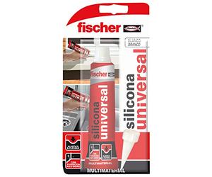 fischer - Silicona Puertas y Ventanas Blanca Antimoho 50 ml | Sellador Neutro para Acristalamiento y Construcción | Alta Elasticidad y Resistencia a la Intemperie