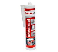 fischer - silicona universal gris para sellar superfícies no porosas y con contaco con agua, Adherencia en multitud de materiales,300ml