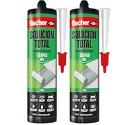 fischer - Solución Total Cesped Artificial Terraza - Pegamento Fuerte para Césped Artificial - Pega y Sella tu Césped Artificial para Exterior (290 ml) Color Verde (Paquete de 2)