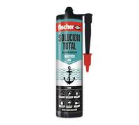 fischer - Solución Total Náutico | Pegamento fuerte para entornos húmedos | Adhesivo Elástico para Construcción y Náutica | Resistente al Agua y Pintable | 290ml | Negro