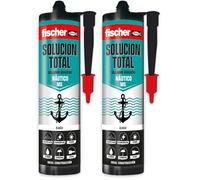 fischer - Solución Total Náutico | Pegamento fuerte para entornos húmedos | Adhesivo Elástico para Construcción y Náutica | Resistente al Agua y Pintable | 290ml| Blanco (Paquete de 2)
