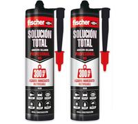 fischer - Solución Total Ultra Agarre 300kg | Pegamento fuerte | Adhesivo y Sellante MS Polímero |Uso Interior y Exterior | Pintable y Resistente a Impactos | 290ml | Negro (Paquete de 2)