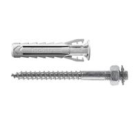 Fischer SX Plus 8 DV con Doble Collares, Ideal para Tubos y Cables, Incluye Tornillos y 50 Tacos, 567631, Gris, 8 mm diametro