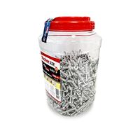 fischer - Taco de golpe N 6x30/1 P para fijaciones rápidas y sencillas con martillo, Con tornillo de seguridad de acero galvanizado en frío, Gris, Bote de 1000 uds