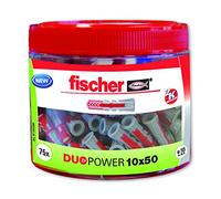 Fischer Taco de nylon Duopower 553308 10x50 gris y rojo Bote 75 tacos