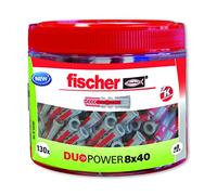 Fischer Taco nylon Duopower 553307 8x40 Gris y Rojo - Bote 130 tacos
