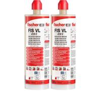 fischer | taco quimico,resina vinilester para hormigon, ladrillo hueco, varilla roscada para fijar toldos, antena, escalera (410ml) (Paquete de 2)