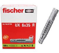 Fischer Taco de nylon UX 6x35 R – Caja de 100 uds