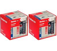 fischer Tacos DuoHM 6 x 55 S PZ, tacos de placa con tornillo métrico y accionamiento PZ para fijar soportes de TV, lámparas, estantes de pared, etc., en materiales de construcción de paneles, 25