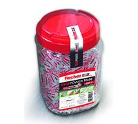 fischer Tacos DUOPOWER 10x50 mm Nylon bicomponente Bicolor para hormigón, ladrillo y yeso – 200 uds