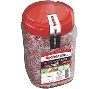 fischer Tacos Duopower 6x30 – Para colgar, compatible con PLADUR®, Hormigón, Ladrillo – 750 uds
