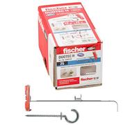 fischer Tacos para yeso Duotec H con ojal abierto, Gris, 10 mm con gancio