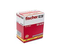fischer Tacos pared largos para hormigón SX L 6x50 para fijar lámparas, cuadros, Caja tacos largos 100 uds