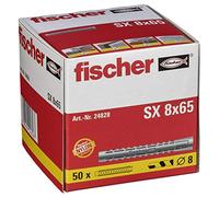 fischer Tacos pared largos para hormigón SX L 8x65 para fijar lámparas, cuadros, Caja tacos largos 50 uds