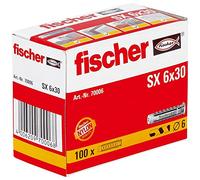 fischer Tacos pared para hormigón SX 6x30 para fijar lámparas, cuadros, Caja tacos 100 uds