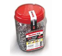 fischer - Tacos pared para hormigón SX 8x40 para fijar lámparas, cuadros, Cubo tacos 400 uds
