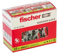 Fischer Anclaje de expansión Duopower 6 x 30 S – 30 mm, 50 piezas