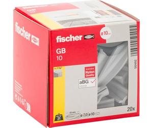 Fischer Tapón de hormigón aireado GB 10, paquete de 20