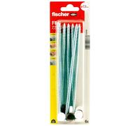 Fischer - Tornillo de acero inoxidable - Blister de 6 tornillos para carpintería FFS de 7,5 x 182 mm + Tapas Blanco y Marrón Oscuro - Fischer