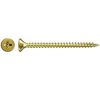 fischer Tornillo de aglomerado 4,5 x 50 cabeza avellanada amarillo galvanizado rosca completa Phillips PZ