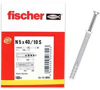 fischer - Tornillo y taco de golpe de acero N 5X40/15 para hormigón, Caja 100 unidades