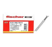 fischer - Tornillo y taco de golpe de acero N 6X60/30 para hormigón, Caja 50 unidades