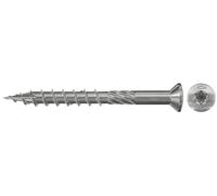 fischer Tornillos para terrazas de 5 x 60 pulgadas, cabeza avellanada parcialmente roscada, acero inoxidable A2, estrella interior, Torx para atornillar tablones de patio en subestructuras de madera,