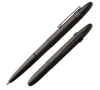 Fisher Bolígrafo Space Pen Bullet FP4445 – Negro mate, con clip y recambio presurizado