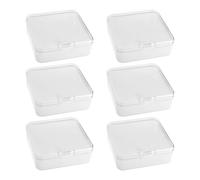 FISHSHOP 6 Piezas Cajas de Contenedores de Almacenamiento de Plástico Transparente, Mini Caja de Almacenamiento para Artículos Pequeños y Otros Proyectos de Manualidades