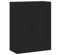 Fisinber Armario de pared, 69,5 x 34 x 90 cm, color negro | Armario colgante compacto con 2 puertas y 3 compartimentos para sala de estar, dormitorio o estudio. Diseño modular.