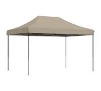 Fisinber Cenador plegable de 3 x 4 m, para fiestas, color topo, altura regulable, con bolsa, tela Oxford, estable, para fiestas y eventos, 279 x 410 x 315 cm
