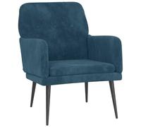 Fisinber Sillón azul 62 x 79 x 79 cm tapizado terciopelo con estructura de | Sillón acolchado suave para dormitorio y sala de estar con cómodo respaldo y elegantes reposabrazos.