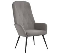 Fisinber Sillón de relax de terciopelo gris claro tapizado 70 x 77 x 98 cm | Cómodo sillón de salón con acolchado de espuma densa, costuras decorativas elegantes y estructura de metal estable.