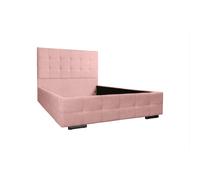 Fisio Dreams - Cama Versalles con sistema canapé, modelo hecho a medida en tela Nido marca Acualine, resistente y antimanchas, color salmón para habitación moderna 105x190