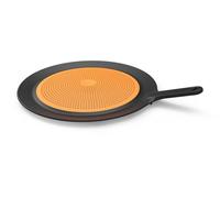 Fiskars 1027305 Tapa Anti-Salpicaduras, Ø 30 cm, Plástico/Silicona, Functional Form, Negro/Naranja
