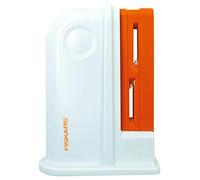 Fiskars Afilador de tijeras universal 1020499, cerámica para diestros y zurdos, blanco/naranja