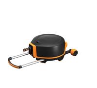 FISKARS Bobinadora con Ruedas Waterwheel XL, Set de riego Todo Incluido | 27 m de alcance total, enrollado automático, conector universal para grifo, X-series, 1067548
