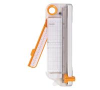 Fiskars Cizalla Rotatoria Multimaterial Bypass, 30 cm / A4, Cortador de Papel para Materiales Gruesos como Vinilo, Cuero, Aglomerado y Cartulina, Plástico/Aluminio, Blanco/Naranja, 1068570