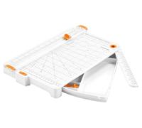 Fiskars Cortadora de Papel Grande con Compartimento de Almacenamiento, SureCut, Formato Vertical A4, Formato Horizontal A3, Guía de Corte, Incluye 3 Cuchillas de Corte TripleTrack con Titanio, 1077981