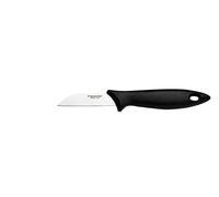 FISKARS Cuchillo mondador con hoja de acero inoxidable, Essential | Plástico/acero inoxidable, longitud de la hoja: 7 cm, negro/plata, 1065580