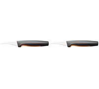 FISKARS Cuchillo para pelar, Functional Form, Hoja curvada, Longitud total: 19 cm, Acero inoxidable japonés/plástico, 1057545 (Paquete de 2)