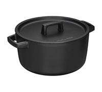 Fiskars Folken Cacerola de hierro fundido con tapa, 4 L, Esmaltada | Hierro fundido (esmaltado), Color: Negro, 1075698