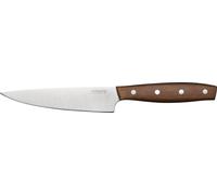 FISKARS Folken Cuchillo de cocinero, Pequeño, Longitud de hoja 12 cm | Acero inoxidable alemán/Madera de arce FSC, Color: Marrón, 1075693