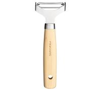 Fiskars Folken Pelador en Y con cuchilla móvil, Pelador para frutas y verduras, Hoja de acero de calidad, Mango de madera de arce con certificado FSC, 1075682